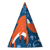 かわいいキツネ:ヴィンテージ動物のパターン パーティーハット (裏面)