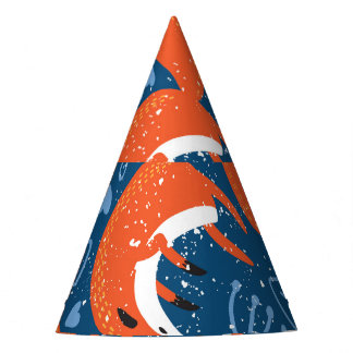 かわいいキツネ:ヴィンテージ動物のパターン パーティーハット