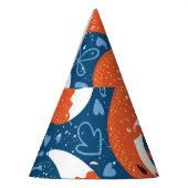 かわいいキツネ:ヴィンテージ動物のパターン パーティーハット (左)