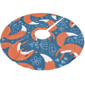 かわいいキツネ:ヴィンテージ動物のパターン ブラッシュドポリエステルツリースカート (アングル)