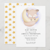 かわいいキツネ |動物の赤ちゃんシャワー 招待状 (正面/裏面)