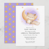 かわいいキツネ | 動物 ベビーシャワー 招待状 (正面/裏面)