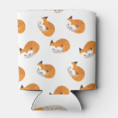 かわいいキツネ、白い背景の遊び心 缶クーラー (裏面)