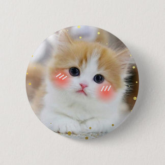 かわいいキティちゃんのほっぺボタン バッジ