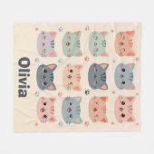 かわいいキティちゃんの顔 フリースブランケット (正面(横))
