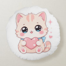 かわいいキティちゃんピンクハートグラフィック枕