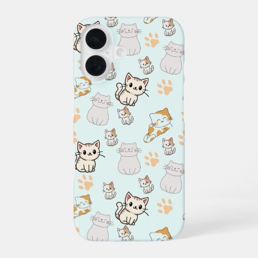 かわいいキティちゃん&肉球のiPhone 16ケース iPhone 16ケース (裏面)