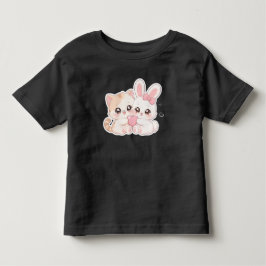 かわいいキティとウサギのベストフレンドTシャツ トドラーTシャツ