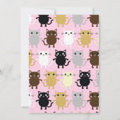 かわいいキティカラフルネコ1歳の誕生日招待状 招待状 (裏面)