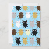 かわいいキティカラフルネコ1歳の誕生日招待状 招待状 (裏面)