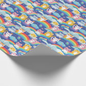 かわいいキティキャッツオンレインボウズおもしろい誕生日 ラッピングペーパー (角)