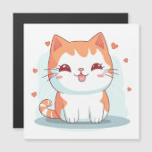 かわいいキティキャットチビ（小さくかわいく書いた感じ） マグネット招待状 (正面/裏面)