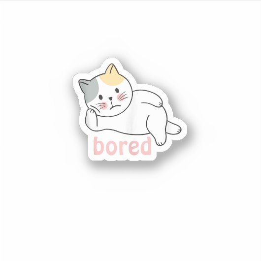 かわいいキティキャット動物がいるので退屈しのぎ シール (正面)