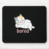 かわいいキティキャット動物が退屈 マウスパッド (正面)