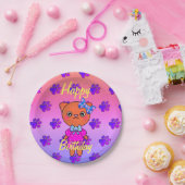 かわいいキティキャット誕生日レインボー ペーパープレート (パーティー)