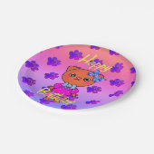 かわいいキティキャット誕生日レインボー ペーパープレート (アングル)