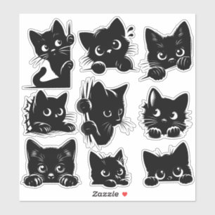 かわいいキティブラックキャットステッカー 面白い猫ママステッカー シール