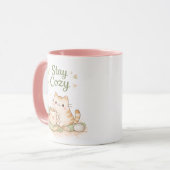 かわいいキティ猫のコーヒー スイートピンクでおこもり可愛く マグカップ (正面左)
