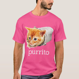 かわいいキティ猫のブリトー駄洒落ギフト Tシャツ