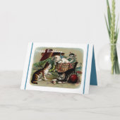 かわいいキティ猫ヴィンテージ写真ハッピーバースデー カード (正面)