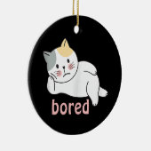 かわいいキティ猫動物が退屈 セラミックオーナメント (右)