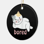 かわいいキティ猫動物が退屈 セラミックオーナメント (左)