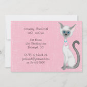 かわいいキティ猫誕生日招待状～ガールズ 招待状 (裏面)