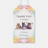 かわいいキティ猫1歳の誕生日パーティー ギフトタグ (正面)