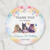 かわいいキティ猫1歳の誕生日パーティー フェイバータグ (裏面)