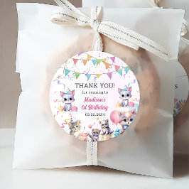 かわいいキティ猫1歳の誕生日パーティー フェイバータグ