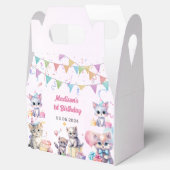 かわいいキティ猫1歳の誕生日パーティー フェイバーボックス (オープン)