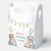 かわいいキティ猫1歳の誕生日パーティー フェイバーボックス (オープン)