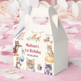 かわいいキティ猫1歳の誕生日パーティー フェイバーボックス