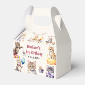 かわいいキティ猫1歳の誕生日パーティー フェイバーボックス (裏面サイド)