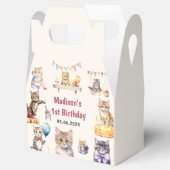 かわいいキティ猫1歳の誕生日パーティー フェイバーボックス (オープン)