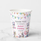 かわいいキティ猫1歳の誕生日 紙コップ (裏面)