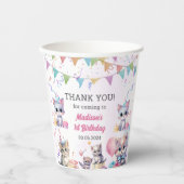 かわいいキティ猫1歳の誕生日 紙コップ (正面)