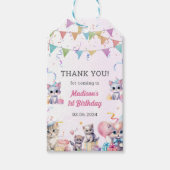 かわいいキティ猫1st誕生日パーティープレゼントラベル ギフトタグ (正面)