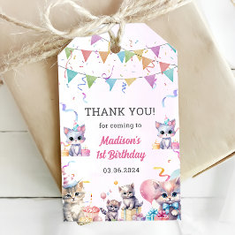 かわいいキティ猫1st誕生日パーティープレゼントラベル ギフトタグ