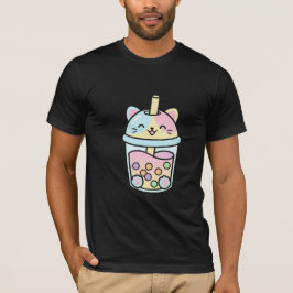 かわいいキテイ猫バブルティーカップ微笑みパステルI Tシャツ