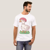 かわいいキノコのアヒル Tシャツ (正面フル)