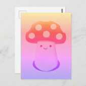 かわいいキノコのアート ポストカード (正面/裏面)
