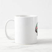 かわいいキノコのイラスト 笑顔 コーヒーマグカップ (左)
