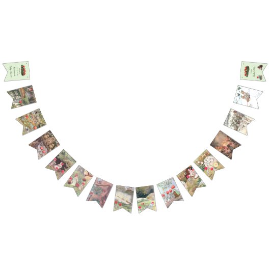 かわいいキノコのウッドランドカエル赤ちゃんシャワー バンティングフラッグ (全)