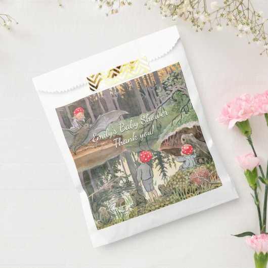 かわいいキノコのウッドランドカエル赤ちゃんシャワー フェイバーバッグ (封をした状態)