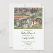 かわいいキノコのウッドランドカエル赤ちゃんシャワー 招待状 (正面)