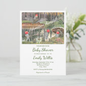 かわいいキノコのウッドランドカエル赤ちゃんシャワー 招待状 (スタンド正面)