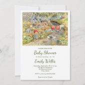 かわいいキノコのウッドランド赤ちゃんシャワー 招待状 (正面)
