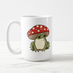 かわいいキノコのカエル コーヒーマグカップ