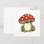 かわいいキノコのカエル 招待状 (正面/裏面)